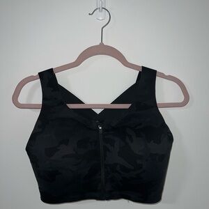 Lululemon Zip Front Energy Bra - Black Camo